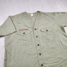 Vintage 50s Boy Scouts Shirt Fits Men Large Selvedge Gussett Sanforized Cotton picture
