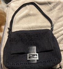 Vintage Fendi Zucchino Forever Mama Shoulder Bag in Black picture