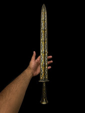 Ancient Roman Old Bronze Gold & Silver Gilded Rare Big Sword 200 BC 66cm picture