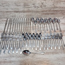Wm Rogers Oneida Summer Mist Autumn Glow Stainless Flatware Large Set 60 Pieces picture