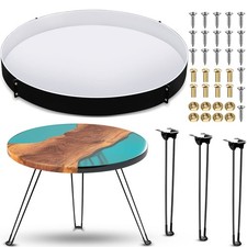 Lallisa 24 Inch Extra Large Resin Table Molds Round Epoxy Black  picture