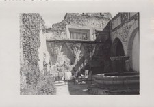 Stone Fountain Courtyard Ruins Statue Niches Architecture VINTAGE PHOTO  picture