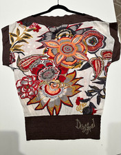 Desigual Women’s Floral Cotton Top – Size Small (S)  Beautiful Desigual women’s picture