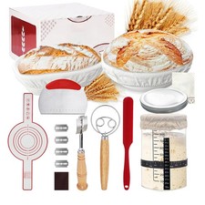 10 Inch Round & 9 Inch Oval Banneton Bread Proofing Baskets with Sourdough Start picture