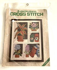 Vtg 1975 Columbia Minerva Cross Stitch Kit Book Shelf Floral Design USA Sealed picture