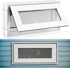 1 Pcs 16'' X 8'' Small Basement Windows White Vinyl Bathroom Window Shed Window picture