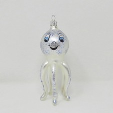 Vintage Hand Blown Glass Octopus Christams Ornament ~ Poland ~ 5-1/4