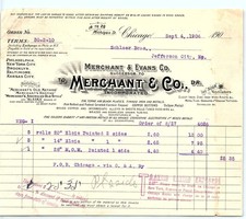 1906 Chicago Merchant & Co. metal/roofing invoice, PAID picture