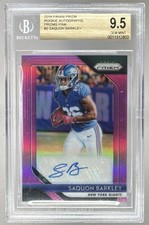 2018 Panini Prizm Saquon Barkley Pink Prizm Rookie Auto RC #RA-SB BGS 9.5/10 picture