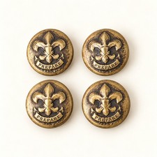 Vintage Boy Scouts BSA Uniform Buttons Set of 4 Brass Fleur de Lis Prepare picture