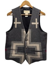 Native Jackets Sante Fe Vtg Men's Sz S Aztec Southwestern Metal Button Wool Vest picture