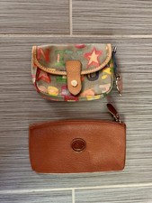 VTG Dooney & Bourke Y2K Tan Multicolor Coin Purse Pouch Wallet  Bundle picture
