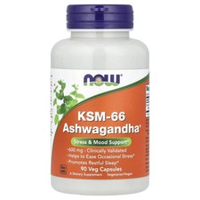 NOW Foods KSM-66 Ashwagandha 600mg 90 Veg Capsules picture
