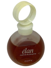Coty Elan Parfum De Toilette Perfume Cool Glass Bottle 1.5 Fl oz Vtg Retired picture