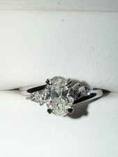 James Allen Platinum 950 Oval Natural Diamond Prong Engagement Ring SI1 K 7 picture