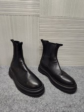 Franco Fortini Men Chelsea Boot Shoe 11M Black Leather Ankle Track Sole Pull On picture