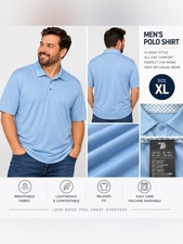 Men's Light Blue Polo Shirt – Relaxed Short-Sleeve Polo picture