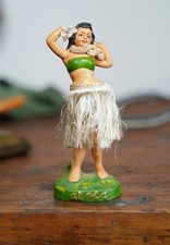 Vintage Hula Dancing Girl Nodder Bobble Head Car Dash Hawaiian ALOHA Japan 40s picture