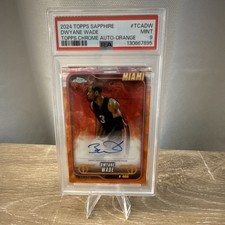 Topps 2024-25 Chrome Sapphire Dwyane Wade Autographs Orange Auto /25 PSA 9 picture