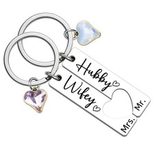 Mr And Mrs Gift Bride and Groom Wedding Gifts for Neylyweds Couple Keychain picture