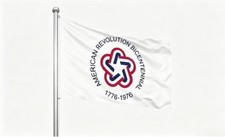 AMERICAN BICENTENNIAL 1776-1976 WHITE USA FLAG 100D BANNER GROMMETS 3X5 picture