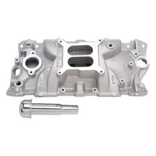 Edelbrock Intake Manifold 2703; Performer EPS Dual Plane w/Oil Fill Tube for SBC picture