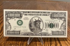 $1,000,000 One Million Dollar Bill Liberty Rushmore 2001 Vintage FANTASY NOTE picture