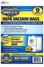 9 PREMIUM HEPA VACUUM BAGS TO FIT EUREKA MM STYLE picture