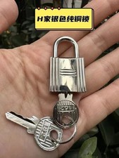 HERMES Cadena Set of Padlock Key Silver Charm Lock Decoration Keys France Locks picture
