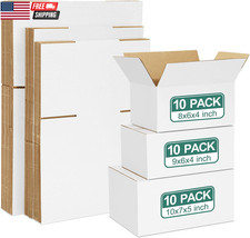30 Pack Small Shipping Boxes Assorted Sizes, 8X6X4 & 9X6X4 & 10X7X5 10 PCS Each picture