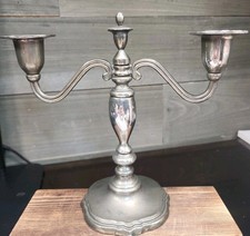 VTG Godinger Silver Plated 2 Arm Candelabra Scalloped Base Candle Holder 8