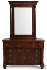 L73971/74: HENREDON Empire Mahogany Dresser w. Mirror picture