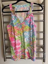Lilly Pulitzer Arya Tank Top in Lover's Coral, size M picture