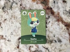 Sasha #433 Animal Crossing Amiibo Authentic Nintendo Mint Card From Series 5 picture