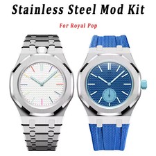 Luxury Stainless Steel Full‑Encased Case Band Mod Kit For Swatch X AP Royal Pop picture