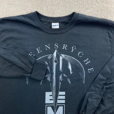 Vtg Queensryche T-Shirt Mens Large Black Long Sleeve Empire Band Graphic Tee picture