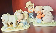 Precious Moments Farm Figurines Set of 3 Children with Animals Multicolor picture