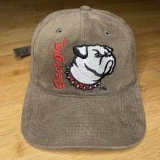 VTG Georgia Bulldogs UGA Y2K 2000s Logo 90s Strapback Dad Hat (SHALLOWER FIT) picture