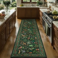 SERISSA 2x8 Hallway Runner Rug Non Slip Jungle 2' x 8' (Runner), Dark Green picture