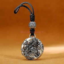 Exquisitely Chinese Retro Handcarved Drogon Pendant Luck Bead Rope Keychain picture