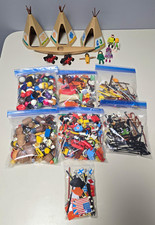 3.5 Pounds Of PLAYMOBIL Mixed Lot Accessories Teepees Flags Hats Weapons Etc Etc picture