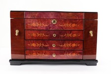Jere Luxury Rose Design High Gloss Large Jewelry Box 10 X 9.5 X 15.7