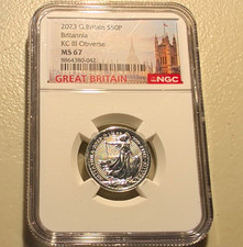 2023 Great Britain Silver 50p Britannia KC III Obverse NGC MS67 Coin picture