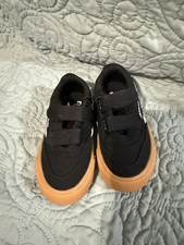 Reebok Unisex Kids Size 5K Low Top Hook & Loop Strap Sneakers Black/White Gum picture