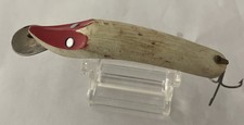Vintage Paul Bunyan Dodger Red & White Fishing Lure with Silver Eyes  picture