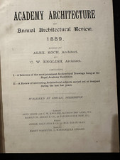 1889 ACADEMY ARCHITECTURE  Annual Architectural Review Koch Hardcover w/Foldout picture