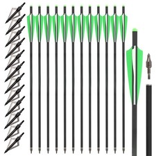 12Pcs 20in Carbon Crossbow Bolts OD 8.8mm with 12Pcs Broad Arrowhead for Hunting picture
