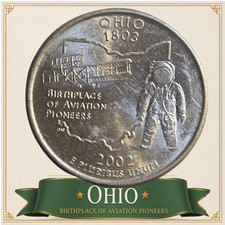 2002 P Ohio State Quarter – Birthplace of Aviation Pioneers – Astronaut – picture