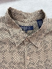 Nat Nast Luxury Business Casual Silk BLEND MENS XL  Button Up GEOMETRIC PATTERN picture