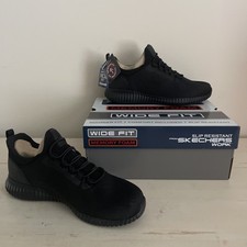 Skechers Cessnock Shoes Men Size 8 Black Work Slip Resistant 77188W/BLK Each $45 picture